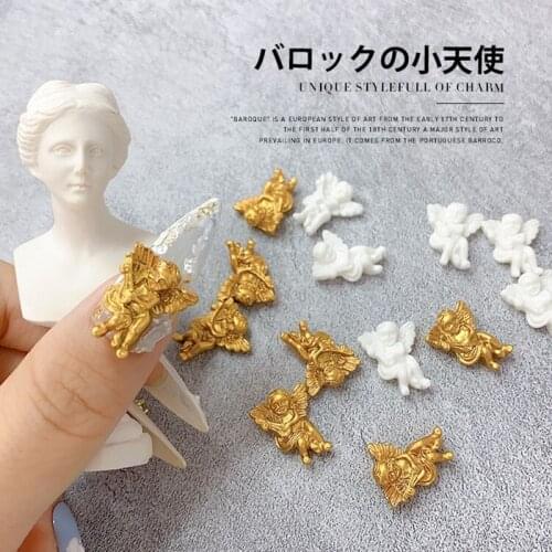 100 Pcs Retro Baroque Angel Baby 3D Nail Art Decorations DIY Jewelry Ornament Manicure Design Accessories