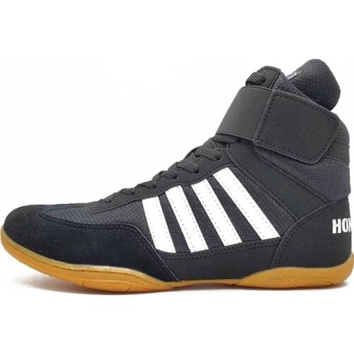 2021 Wrestling Shoes for Unisex Training SAMBO Shoe Rubber At The End Artificial Leather Sneakers Professional Boxing Shoes