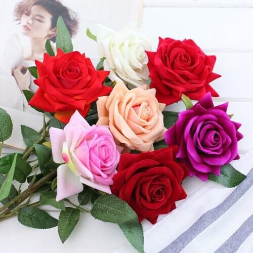 3pcs simulation lover rose flannel curling rose wedding bride holding bouquet living room decoration outdoor Hanging Decor 2021