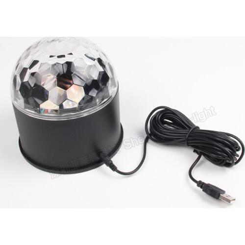 9Colors USB MP3 9LED RGB magic crystal ball ktv disco party colorful stage light Sound LED magic ball Light