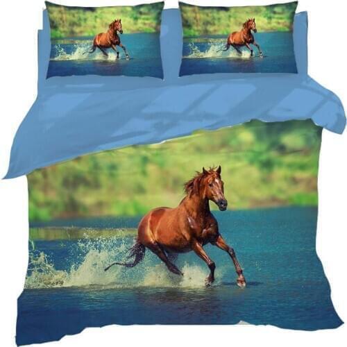 Us twin size 3D print horse bedding set comforter cover for teenagers double bedspread 3pcs bedroom decoration free shipping new