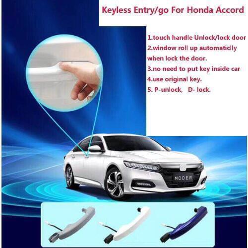 For Honda Accord Add Keyless Entry Keyless Go System use original remote key with 1 car handle easy install(Generation 10/9/8)