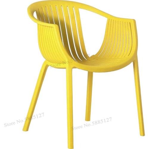 Household Outdoor Adult Plastic Backrest Chair Meal Leisure Sun Table Armrest Milk Tea Simple Modern Lazy Chair