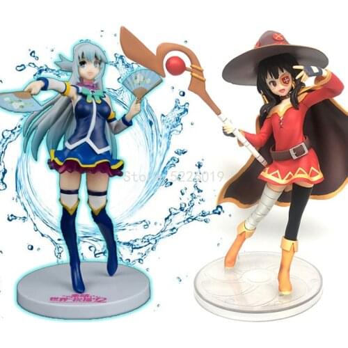 20cm Movie KonoSuba Megumin Aqua Anime Figure Gods Blessing on This Wonderful World Kurenai Densetsu Aqua Megumin Action Figure