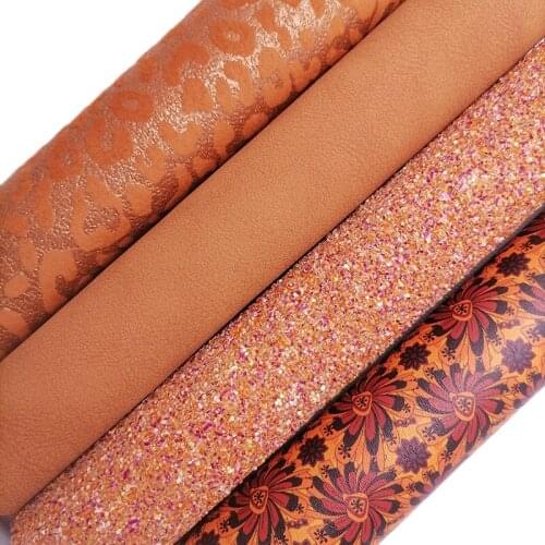 Purple Glitter leather, Pumpkins Ghosts Printed synthetic leather, Patent Glitter Faux Leather Sheets For Bows DIY 21x29CM KM702