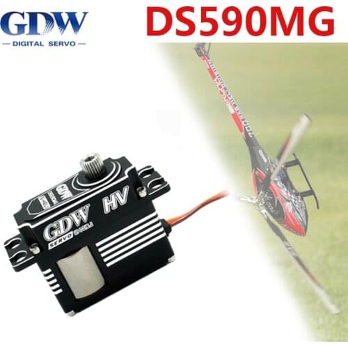 GDW DS590MG Helicopter Swashplate Medium All Metal High Voltage Digital Steering Gear 450-500