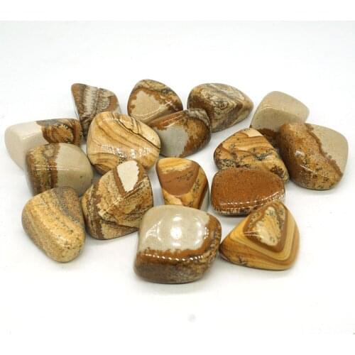 Picture Jasper Tumbled Stone Irregular Polished Natural Rock Quartz Chakra Healing Decor Minerals Collection
