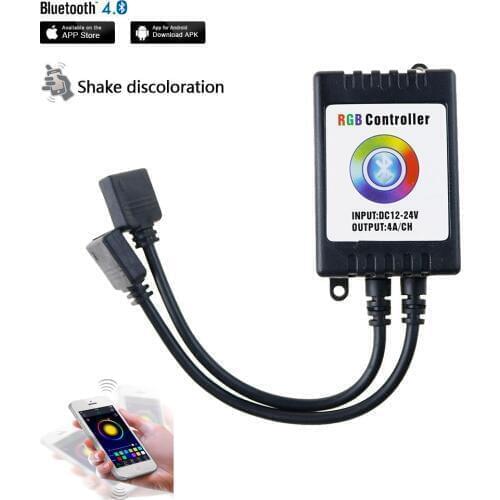 10PCS Black / White Bluetooth 4.0 RGB Controller DC12V for 3528 5050 2835 5730 LED Strips Compatible with IOS 6.0 & Android 4.0