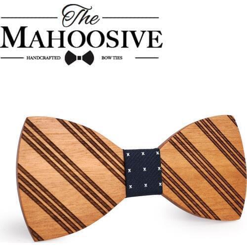 Mahoosive Gravata Wedding Bow Tie Wooden Butterfly For Mens Suit Shirt Necktie Jewerly Accessory