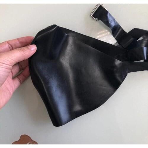 100% Latex Hood Mask Adjustable Transparent breathing Rubber Mask for Party cosplay