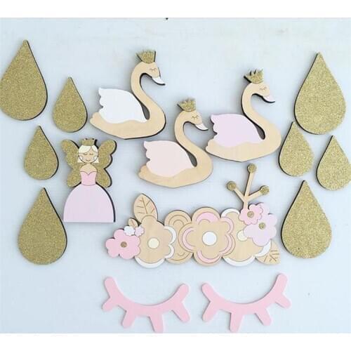 2pcs Cute Wooden 3D Eyelash Wall Sticker Decor Children Kids Baby Room Wall Stickers Home Decoration