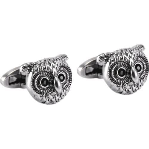 Mens Fashion Jewelry Cuff Links Wedding Antique Owl Shirts Buttons Cufflinks