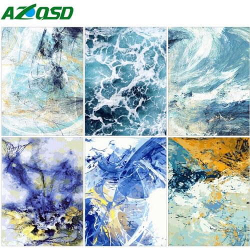 AZQSD Paint By Numbers Wave Scenery Color By Numbers Sea 40x50cm Unframed Decoration Gift Diy Hand Paint Kits Canvas