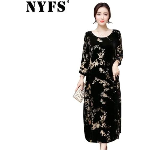 NYFS 2021 New Style Autumn Woman Dress Fashion dignified atmosphere Long Dress Vestidos Robe
