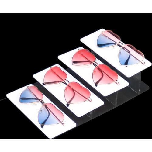 Acrylic 2/3/4 Tiers Sunglass Holder Jewelry Display Shelf Makeup Organizer Jewelry Sunglasses Standing Rack White/Black Storage