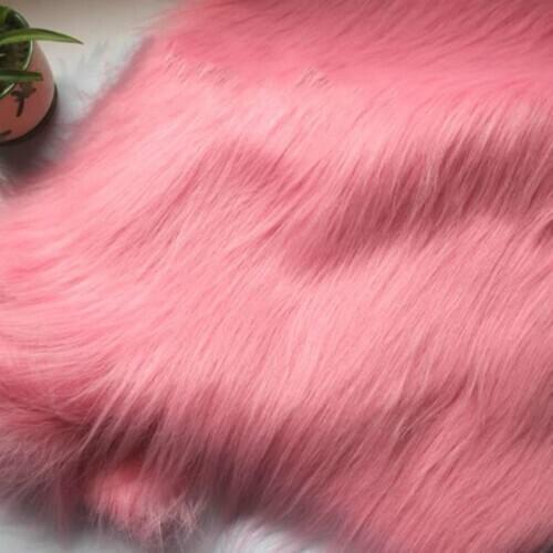 Pink plush fur fabric use for auto upholstery Garment Home Textile Imitation fur Fabric counter decoration display Materials