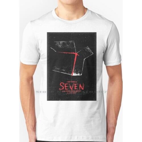 Se7en T Shirt 100% Pure Cotton Seven Se7en Brad Pitt Morgan Freeman David Fincher Movie Box