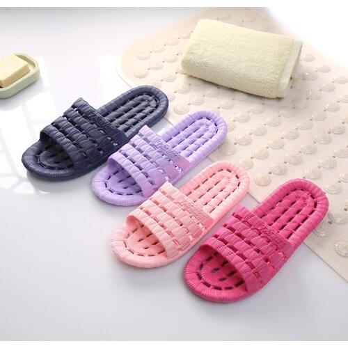 Bathroom Non-slip Slippers Hollowed-out Quick-drying Women Shoes Summer Man Shoes EVA Slides Home Bath Shower Unisex Flip Flops