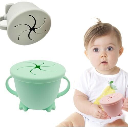 200ML Baby Infant Learning Feeding Food Bowl Cup Storage Container Children Plate with Handle Silicone Snack Dishes