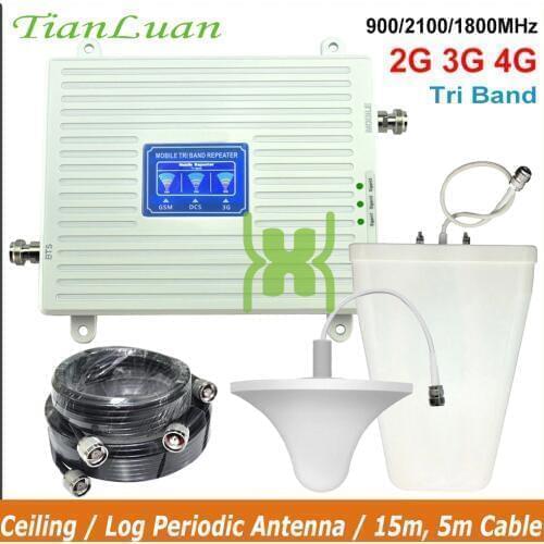 TianLuan Cellular Signal Repeater 2100MHz 900MHz 1800MHz Mobile Signal Booster 2G 3G 4G LTE FDD GSM W-CDMA Signal Amplifier