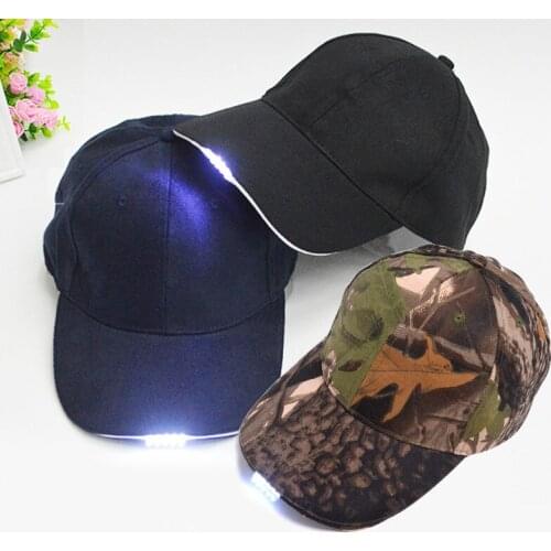 Bright Glow in Dark Reading Fishing Jogging Light Up LED Sport Hat Baseball Caps Luminous Holiday Hat for Unisex AUG889