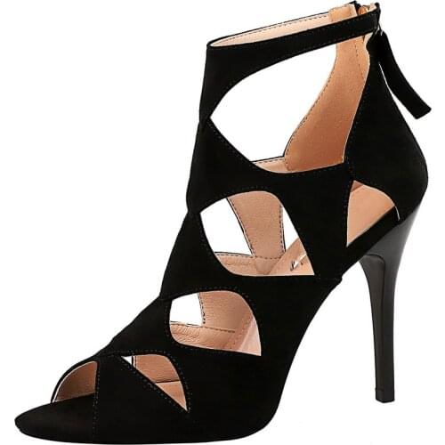 Performance Dance Shoes Boots Women Latin Dance Shoes Girls Salsa Ballroom Dance Shoes 8.5cm Sandal Party Dancing Shoes Women