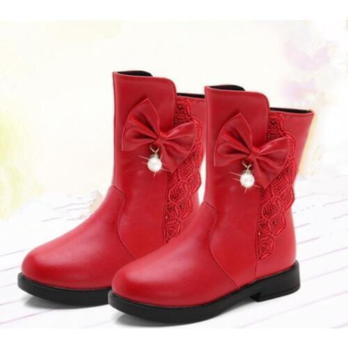 Winter Girls Boots Warm Plus velvet Fashion Snow boots Princess Kids Boots For Christmas Winter Leather Shoes 4 5 6 7 8 9 10-14T