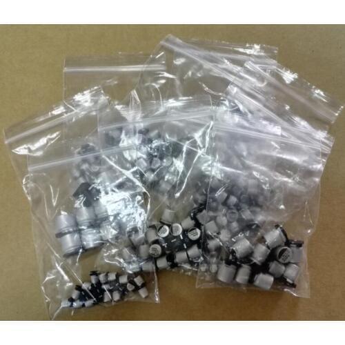 180pcs 10value 2.2UF-1000UF SMD Aluminum Electrolytic Capacitor Kit (6.3V 10V 16V 25V 50V 4.7UF 10UF 22UF 47UF 100UF 220UF 470UF