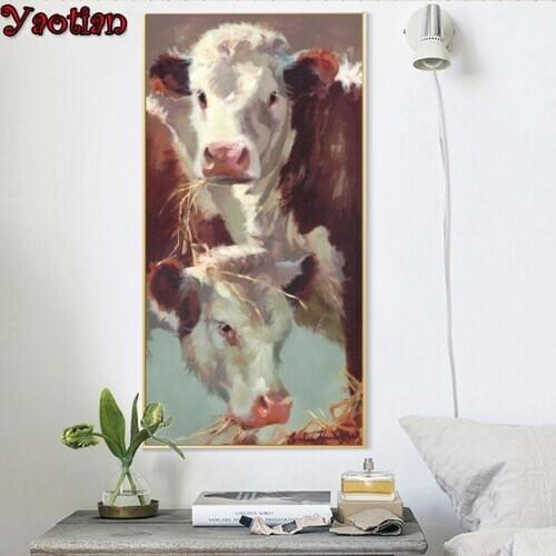 50x100cm Diamond Embroidery Animal Cows 5D Diy Diamond mosaic pattern rhinestone Of Picture Diamond painting Large Size