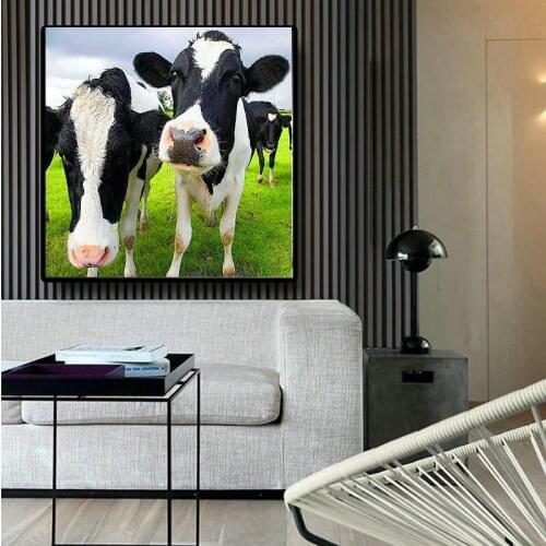 5d diamond painting color full square cow diy diamond mosaic animal sticker canvas art embroidery decoration