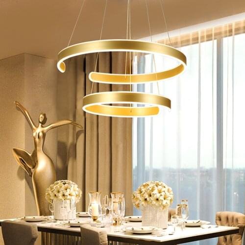 AC90-264VModern pendant lights for living room dining room Geometry Circle Rings acrylic aluminum body LED Lighting Ming