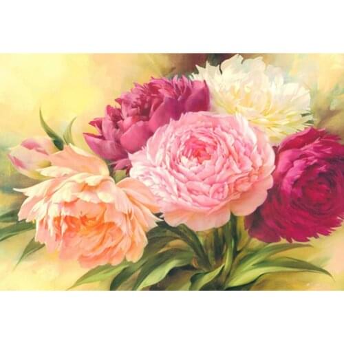 5d diy diamond Painting Flowers Peony Full Drill Diamond embroidery Cross Stitch Mosaic Craft Kits Home Decor Christmas Gift