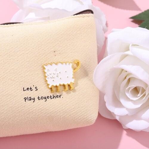 Cute Lamb Enamel Pin Wholesale Custom Square Biscuit Lamb Brooch Animal Lapel Badge Cartoon Pin Jewelry Gift for Friends