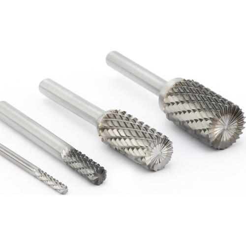 Noreturn 1pcs Cylindrical Rotary File The Top Carbide Alloy Tungsten Steel Milling Double Slotted End Edge Cutter Type 3-25mm