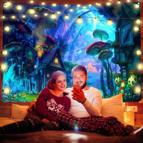 Mushroom Decor Large Wall Tapestry Country House Farmhouse Bohemian Psychedelic Yoga Haunted Mansion Wall Murals Decor Coupons