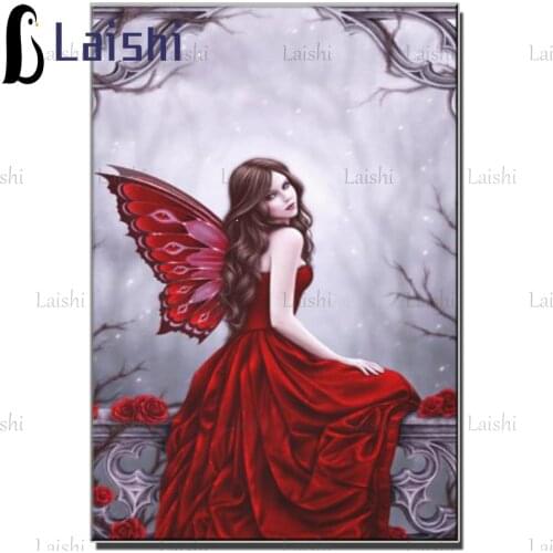 DIY photo custom Red Rose Butterfly Fairy diamond mosaic diamond rhinestone embroidery painting full drills square round decor