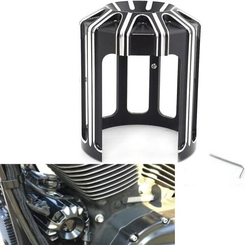 Motorcycle Black Aluminum CNC Oil Filter Cover Cap Trim Grill For Harley Touring Street Electra Glide Sportster Softail
