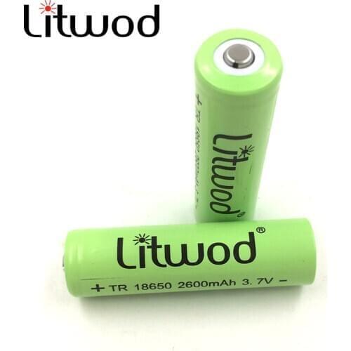 Litwod Li-ion Protection board Battery 10 Hours or More for T6 /L2 Flashlight/ Headlamp Original 2600mah 18650 Rechargeable 3.7v