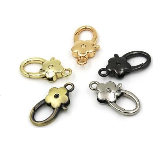 10Pcs Metal Accessories For Bags Flower Shape Alloy Lobster Clasps Pet Key Chain Ornament Hooks DIY Ornament Necklace Decor Buck