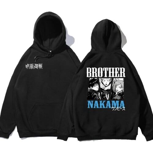 Nakama One piece Double-Sided Print Hoody Men Harajuku Style Hoodies Crewneck Hip Hop Hoody Crewneck Loose Hoodie New Sweatshirt