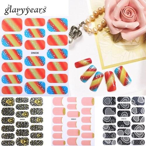 1pc New Design 31 Designs Nail Sticker Full Cover Colorful Gel Decal Sexy Women Nail Art Manicures French Tool Tips Nail Sticker