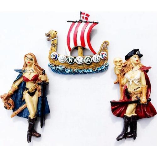New Hot Sale Norway Pirate Ship 3D Fridge Magnets Tourism Souvenirs Refrigerator Magnetic Stickers Gift