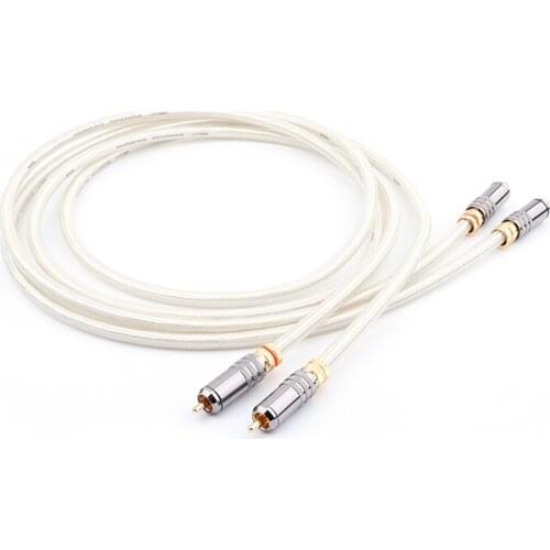 One Pair QED Signature Copper Silver Plated Interconnect Cable with Gold Plated RCA plugs Audio Cable