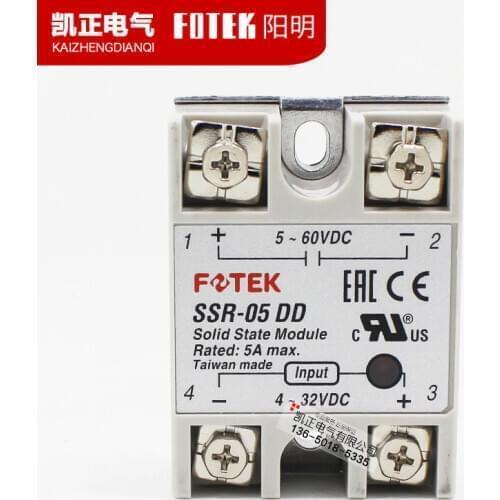 Brand new original authentic Taiwan Yangming FOTEK DC controlled DC solid state relay SSR-05DD free shipping