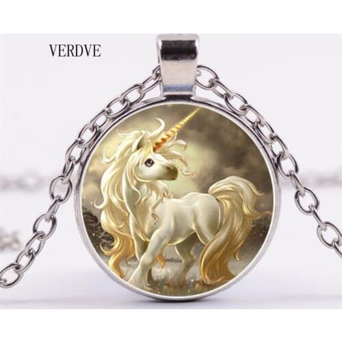 VERDVE Hot Cheap Cheap Unicorn unicorn crystal glass pendant necklace gift jewelry