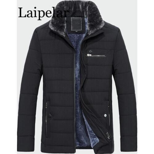 2020 New Style Winter Mens Warm Coat Thick Fleece Fashion Long Jackets Mens Brand Clothing Male Overcoat Fur Collar