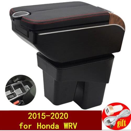 For Honda WRV armrest box 2015-2020 Double doors open 7USB Centre Console Storage Box Arm Rest