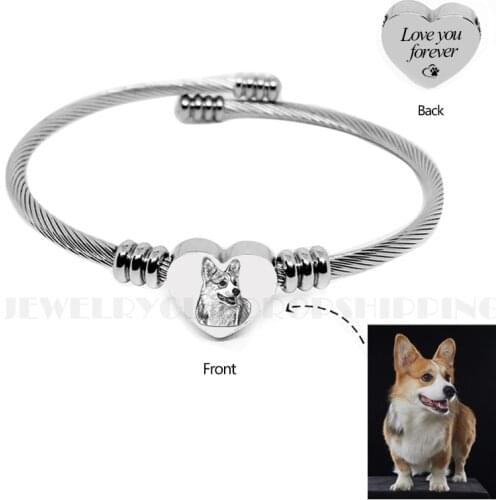 Adjustable custom titanium bracelet, Titanium bracelet photo custom, photo custom bracelet , custom bracelet,pet custom bracele