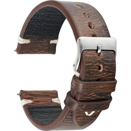 ONTHELEVEL Retro Genuine Leather Watchband Watch Straps 18mm 20mm 22mm 24mm Watch Strap Band Belts Leather dyed cowhide