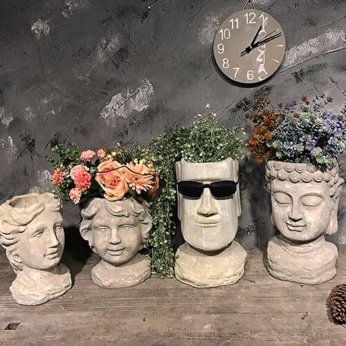 Garden Decor Courtyard Buddha Portrait Terracotta Warriors Character Garden Park Outdoor Landscape Sculpture Cement Sculpture